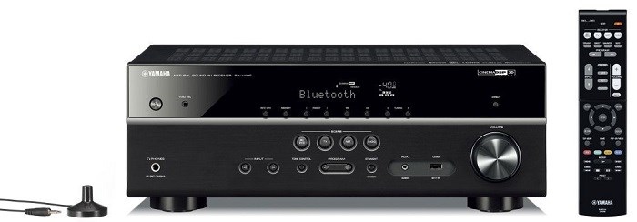 Yamaha RX-V485 černý design s hliníkovým panelem